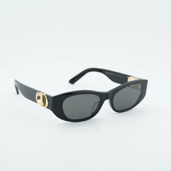 Dior 30MONTAIGNE S9U 01A0 Sunglasses Black Oval Frame, Grey Lenses - Picture 9 of 12